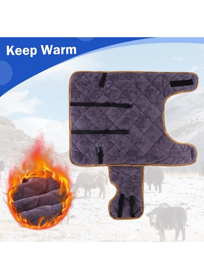Jranter 2 Pcs Calf Blankets Jacket for Calves - Keep Calves Warm, Soft Calf Cow Warm Clothes Comfortable Freezing Resistance Cold Proof Oxford Cloth Waterproof (Blue Two Pieces with Fleece Lining) - Image 5