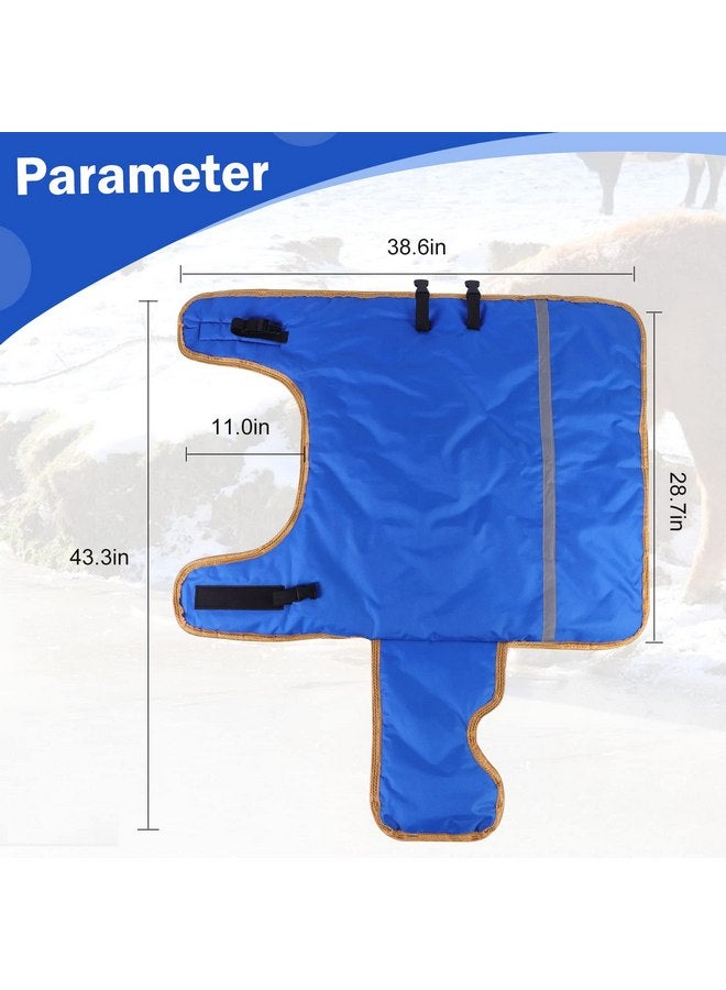Jranter 2 Pcs Calf Blankets Jacket for Calves - Keep Calves Warm, Soft Calf Cow Warm Clothes Comfortable Freezing Resistance Cold Proof Oxford Cloth Waterproof (Blue Two Pieces with Fleece Lining) - Image 2
