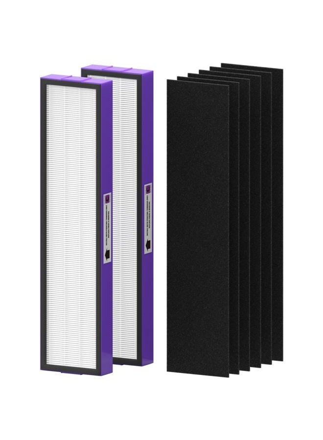 FMDZFL FLT5250PT True HEPA Replacement Filter Compatible with Germ-Guardian Air Purifier Filter C Pet AC5250PT AC5000E AC5300B AC5350W AC5350B CDAP5500, 2 True HEPA with 6 Carbon Pre-Filter - Image 1