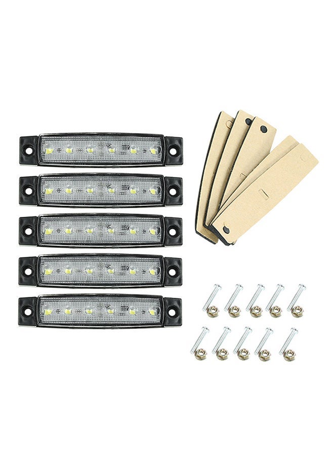 MUNTAQI 5-Piece 6 LED Amber Side Marker Light Indicator 12V For Truck Bus Boat RV Lorries Jeep SUV - Image 1
