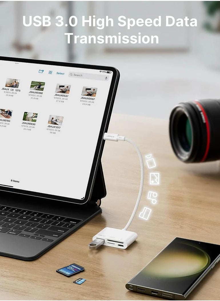 جساوكس - 4 في 1 USB-C Micro SD Card Readercharging وتوصيل أجهزة إضافية بفتحات USB - Image 1