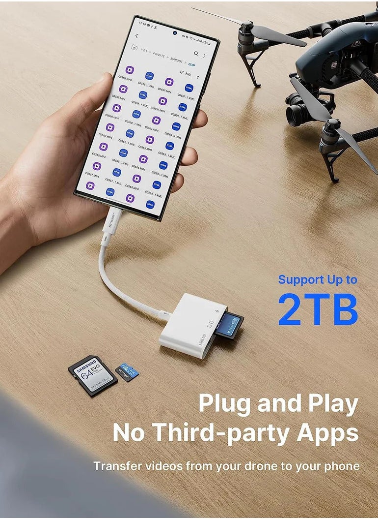 جساوكس - 4 في 1 USB-C Micro SD Card Readercharging وتوصيل أجهزة إضافية بفتحات USB - Image 1