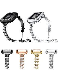 HuHa HuHa Band For Apple Watch Series 8 | 7 45mm | SE 2 | 6 | SE | 5 | 4 44mm Full Diamond Crown Metal Watch Band Rose Gold  - Image 4