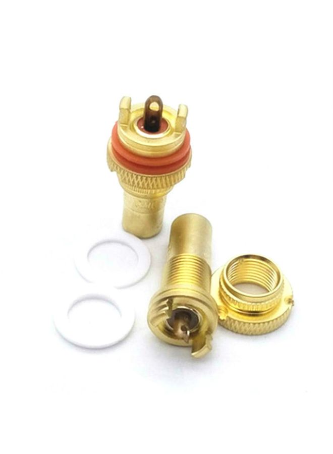 BURAQ 4 PCS / 2 Pairs CMC Copper RCA Female Audio Power Amplifier AV Audio Lotus Socket Terminal(Sand Gold Plated)  - Image 3