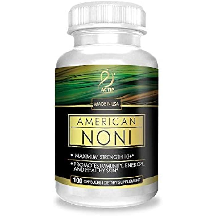 Actif Organic Noni Maximum Strength - 100% Natural Hawaiian Noni, Non-GMO, Made in USA, 100 Count - Image 1