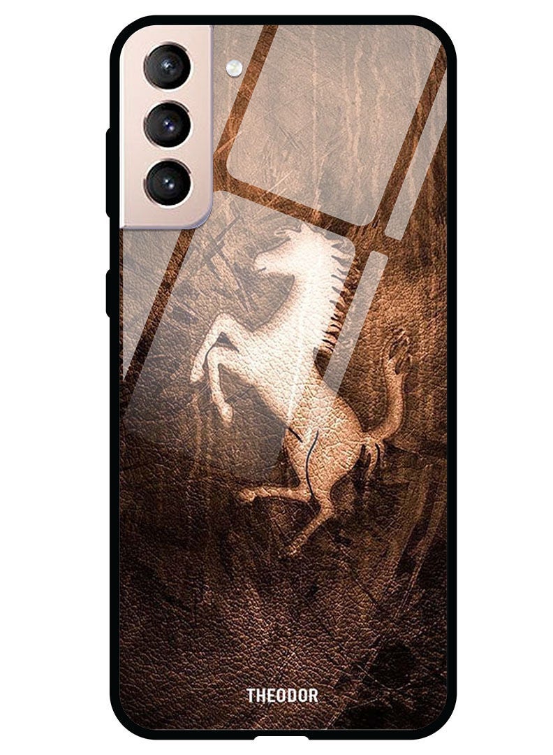 Theodor Protective Tempered Glass Case Cover Samsung Galaxy S21  Leather Horse - Image 1