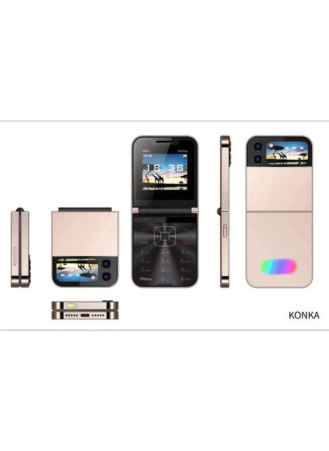 Mini Flip Feature Phone with Foldable Design and Keypad