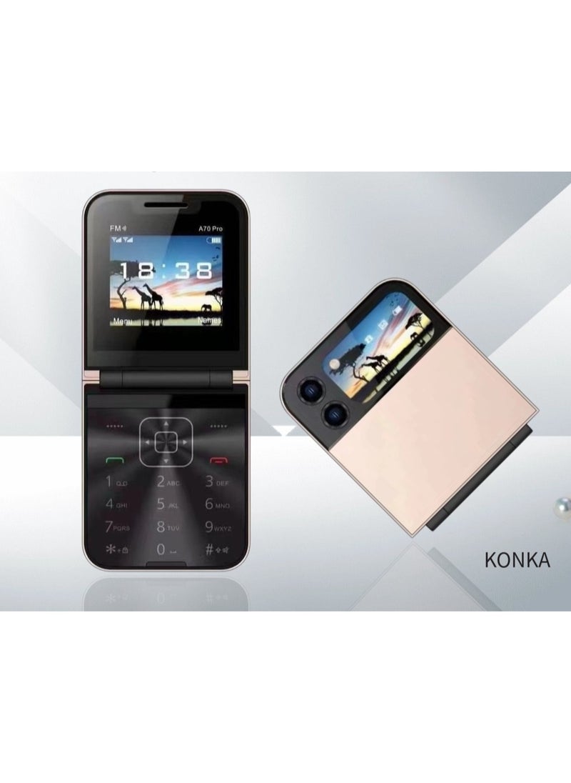 KONKA - Mini Flip Feature Phone with Foldable Design and Keypad - Image 1