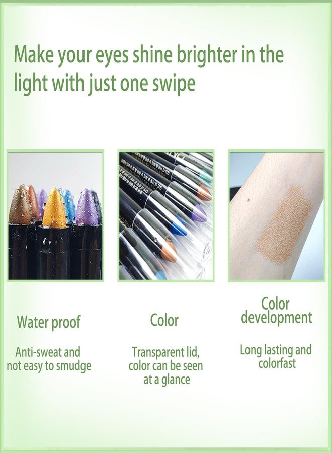 RoseFlower 16 Colors Glitter Eyeshadow Stick Colorful Set, Waterproof Eye Shadow Sticks, Cream Eyeshadow Pencil Makeup Set, High Pigmented Waterproof & Long Lasting Contour Stick, EyeLiner Makeup for Women - Image 5