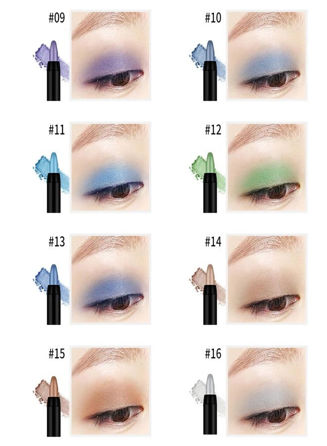 RoseFlower 16 Colors Glitter Eyeshadow Stick Colorful Set, Waterproof Eye Shadow Sticks, Cream Eyeshadow Pencil Makeup Set, High Pigmented Waterproof & Long Lasting Contour Stick, EyeLiner Makeup for Women - Image 3