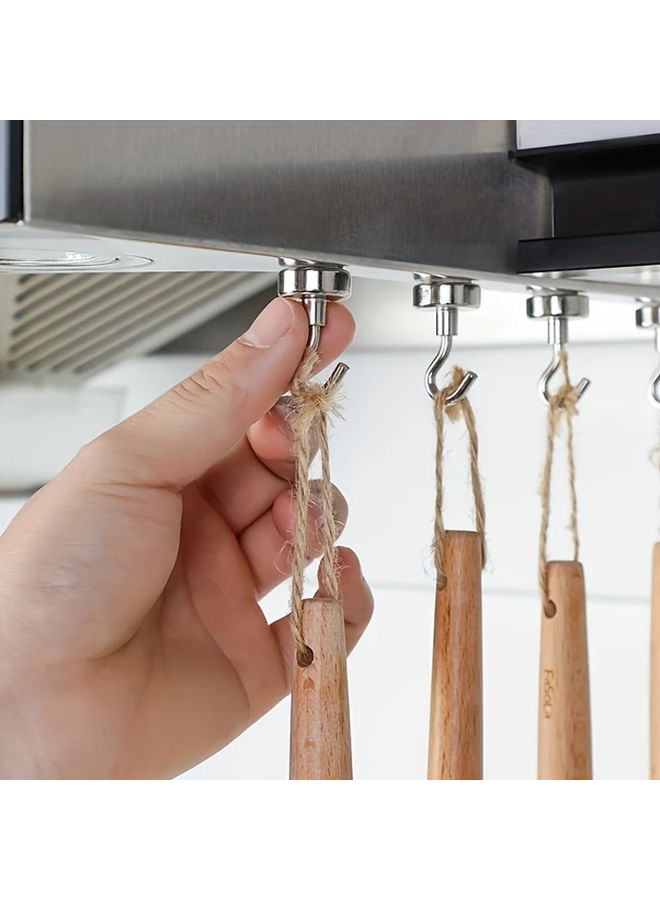 9 Pcs Silvery Magnetic Hooks Heavy Duty For Cruise Camping Kitchen Garage Wall - Image 4