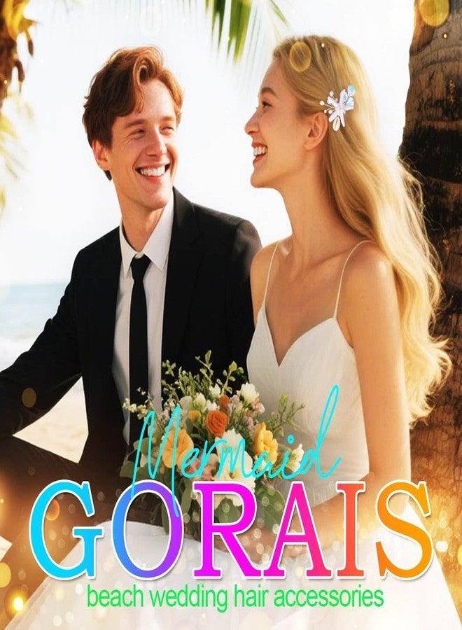 جورايس دبابيس شعر على شكل نجم البحر من GORAIS لحفلات الزفاف الشاطئية، إكسسوارات شعر للعرائس، مشابك شعر على شكل صدفة للعرائس والسيدات (عبوة من 3 قطع) - Image 4