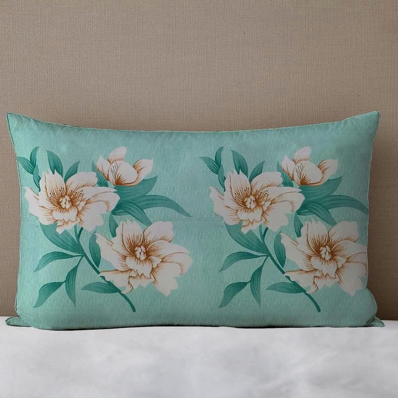 BSB HOME Presents Glace Cotton 180Tc Single Bedsheets(Size-90 X 60 Inch) with 1 Pillow Covers(Size-18 X 28) (Pastle Green & White Flower), 180 Tc - Image 5