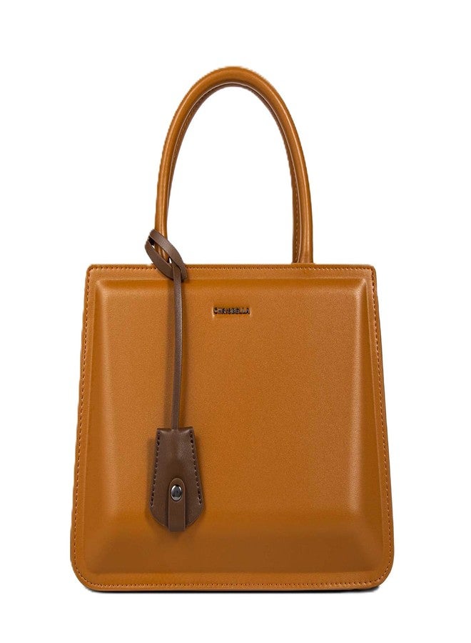 CHRISBELLA Stylish Handbag for Women & Girls - Ladies Top Handle Satchel Bags - Elegent Faux Leather Purse with Small Wallet and Shoulder Strap (Camel) - Image 1