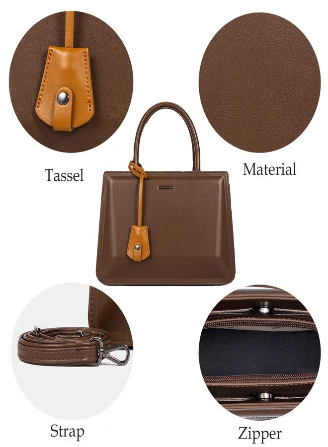 CHRISBELLA Stylish Handbag for Women & Girls - Ladies Top Handle Satchel Bags - Elegent Faux Leather Purse with Small Wallet and Shoulder Strap (Camel) - Image 3