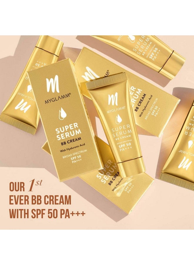 MyGlamm Super Serum Bb Cream - 201 Pine - 30Gm | Bb Cream With Spf 50 & Hyaluronic Acid | 24 Hr Long Lasting & Hydrating - Image 3