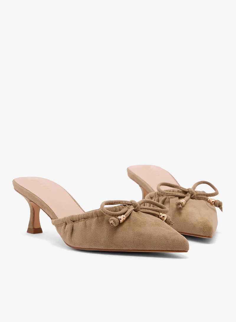 RAID  Bow Suede Mule Pumps for Women | Best Price UAE