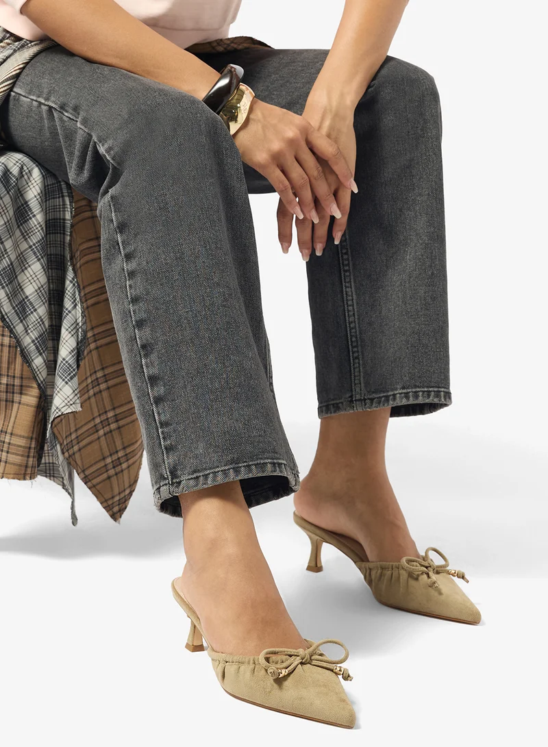 RAID  Bow Suede Mule Pumps for Women | Best Price UAE