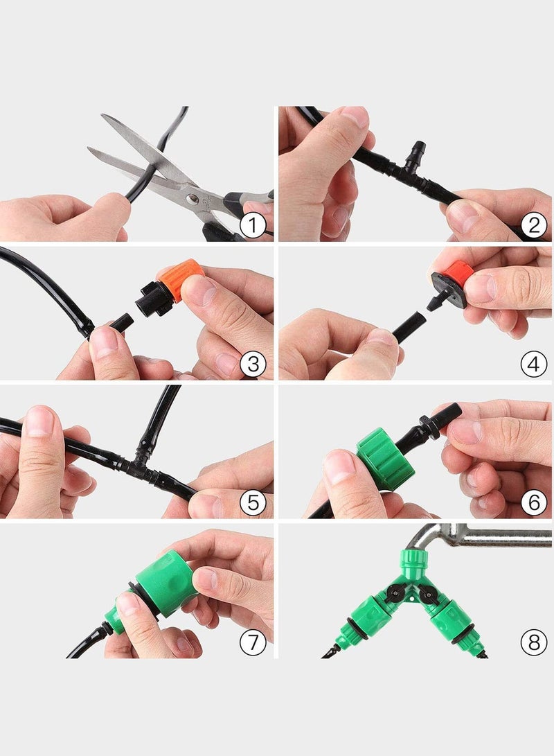 WEMART Automatic Micro-drip Irrigation Kit, Blank Distribution Tubing, Watering System, Dispensing Hose Mist Nozzle Dripper, 30m Adjustable Micro DIY Irrigation Kit Plant Water Saving System for Outdoor, Flowers, Lawns, Gardens - Image 5