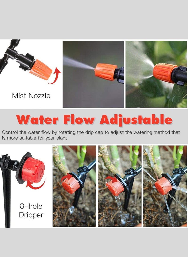 WEMART Automatic Micro-drip Irrigation Kit, Blank Distribution Tubing, Watering System, Dispensing Hose Mist Nozzle Dripper, 30m Adjustable Micro DIY Irrigation Kit Plant Water Saving System for Outdoor, Flowers, Lawns, Gardens - Image 4