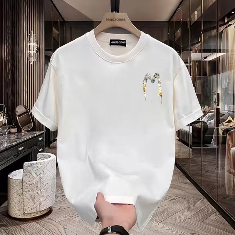 Korean Style 2024 Casual Short-Sleeved T-Shirt Men'S Trendy Half-Sleeved Top Hong Kong Style Loose Trendy Brand T-Shirt - Image 4