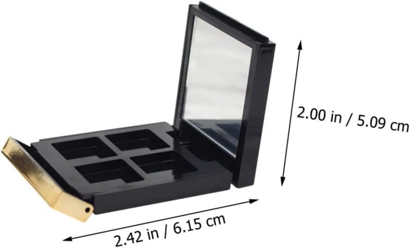 Outanaya 2pcs Gold Trim Empty Eyeshadow Palette Case Portable Cosmetic Storage for Diy Makeup Blush and Lipstick Travel-friendly Organizer for Eyeshadow and Beauty Products - Image 5
