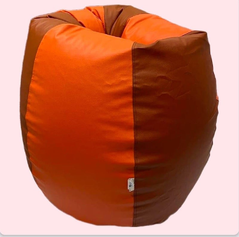 OHSTORE Premium Bean Bag Chair Ultra Comfortable Durable Faux Leather Cover Lightweight Ergonomic Lounge Seat for Home Office Gaming Relaxation OrangeBrown 4XLBB - Image 4
