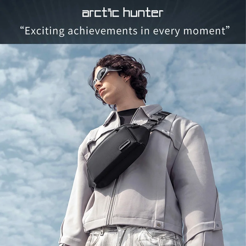 Arctic Hunter  Unisex Cross Body Bag Water Resistant Stylish Anti-Theft Shoulder Side Bag for Men and Women for Casual Travel Shopping, XB00837, Black  | Best Price UAE