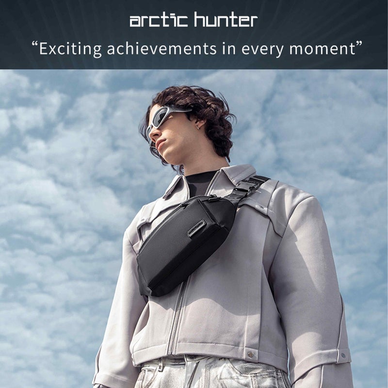 ARCTIC HUNTER Unisex Cross Body Bag Water Resistant Stylish Anti-Theft Shoulder Side Bag for Men and Women for Casual Travel Shopping, XB00837, Black - Image 2