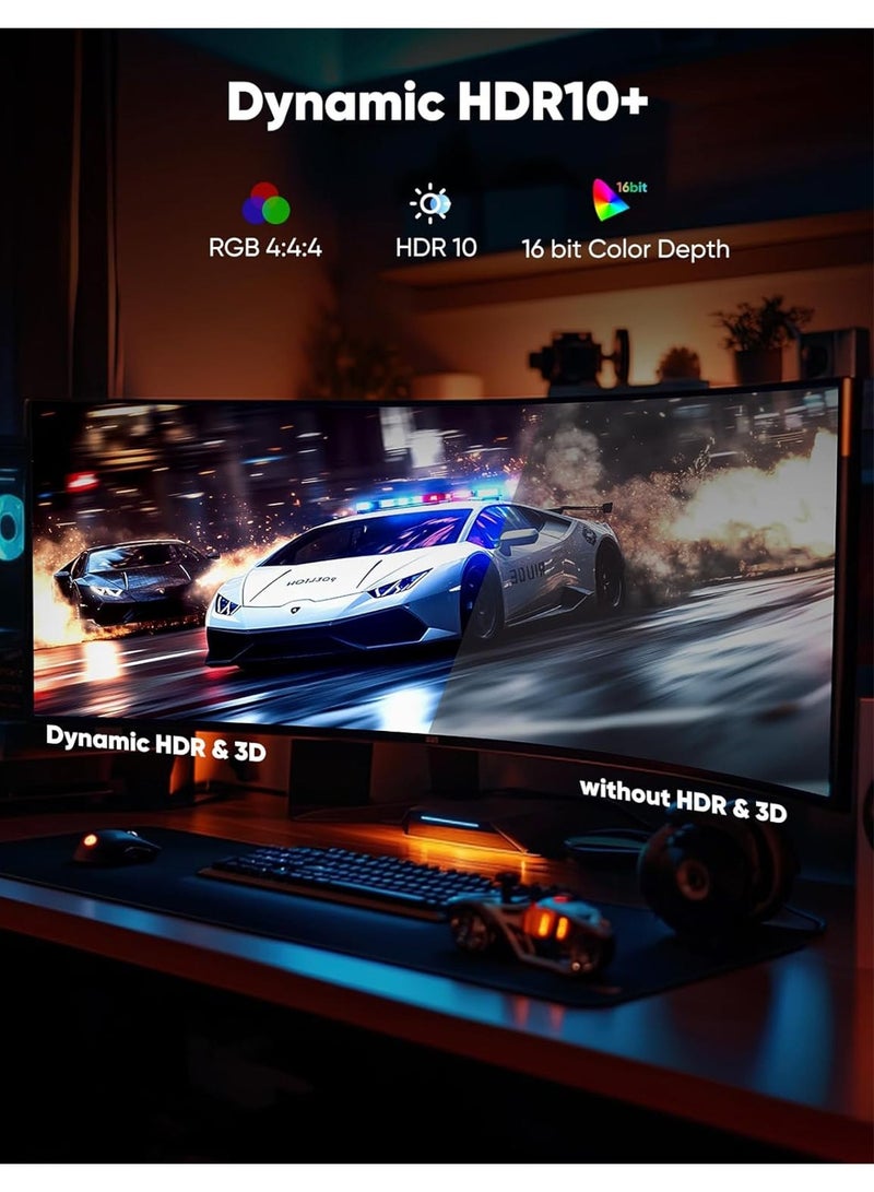 مي فازا كابل DisplayPort 1.4 - كابل DP إلى DP - يدعم سرعة نقل بيانات تصل إلى 32.4 جيجابت في الثانية، ودقة 8K بمعدل 60 هرتز، ودقة 4K بمعدل 144 هرتز، وتقنية DSC 1.2، وتقنية HDR10، وتقنية FreeSync، وتقنية G-Sync لشاشات الألعاب، وبطاقات الرسومات، وأجهزة الكمبيوتر - هيكل من سبائك الألومنيوم وحبل من النايلون المضفر - Image 4