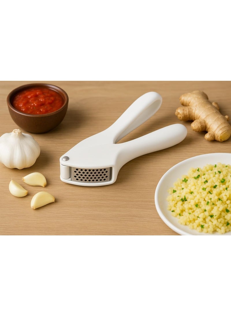 Garlic Press Durable Handheld Easy to Clean Crusher Mincer with Ergonomic Design Easy to Use Kitchen Tool for Quick Effortless Cooking (Color May Vary) - Image 2