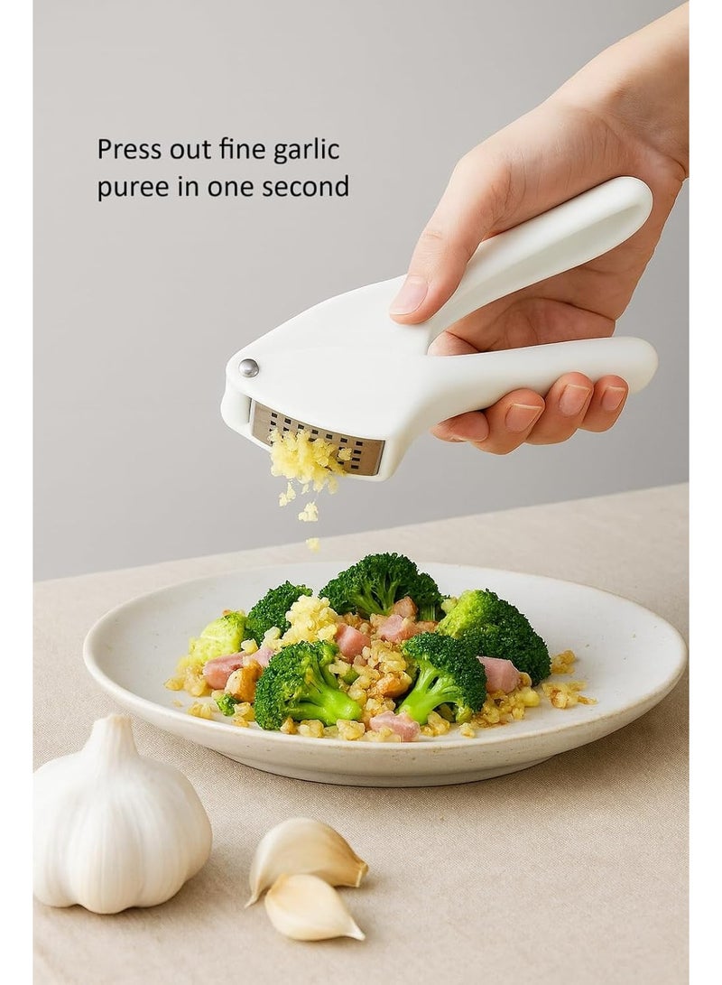 Garlic Press Durable Handheld Easy to Clean Crusher Mincer with Ergonomic Design Easy to Use Kitchen Tool for Quick Effortless Cooking (Color May Vary) - Image 4