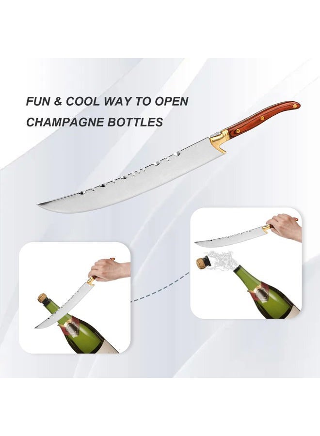 XuSha Champagne Saber Champagne Sword Wine Knife Bottle Opener Wood Handle with Wooden Box (Red hand + Gift Box) - Image 4