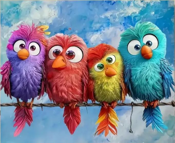 DYAIANGMU Bird Paint by Numbers Kit for Adults BeginnerPaint by Number Kits on Canvas for Adults BeginnerDigital Oil Painting Kits for Home Wall Decor 196X157 inch Without Frame - Image 1