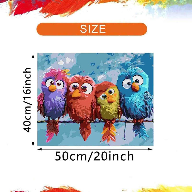 DYAIANGMU Bird Paint by Numbers Kit for Adults BeginnerPaint by Number Kits on Canvas for Adults BeginnerDigital Oil Painting Kits for Home Wall Decor 196X157 inch Without Frame - Image 3