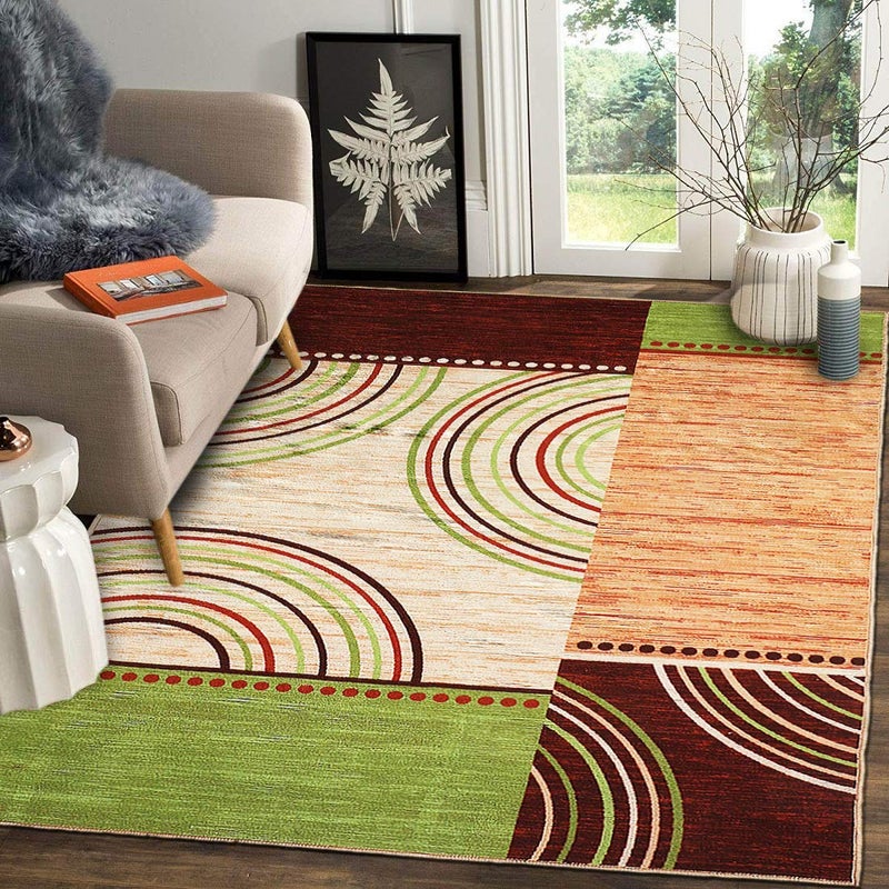 Status Contract Status Taba with Anti Skid Nylon Rug - 48"x72", Multicolour - Image 1