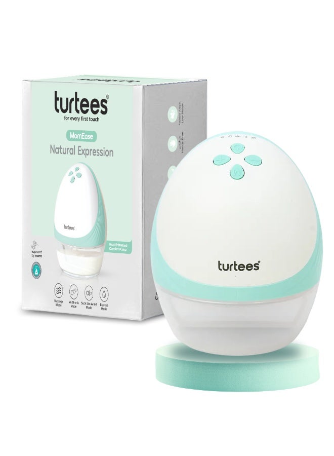 Turtees Electric Breast Pump with Heating Therapy | Natural Expression | 360° Warm Compress | 4 Modes & 9 Levels | 2000mAh Rechargeable & Turtees Washable Nursing Pads 6 Count – Reusable Bamboo Breast Pads for Breastfeeding Moms, Ultra-Soft Bamboo Viscose, Leak-Proof & Highly Absorbent, Eco-Friendly Nursing Pads with Wash Bag - TTS720 Bundle - Image 2