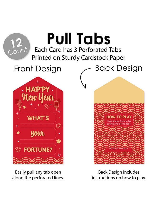 Big Dot of Happiness Big Dot of Happiness Lunar New Year - Game Pickle Cards - Fortune Pull Tabs - Set of 12  - Image 3
