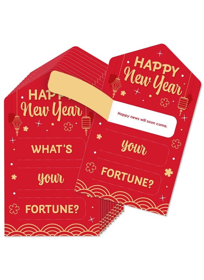 Big Dot of Happiness Big Dot of Happiness Lunar New Year - Game Pickle Cards - Fortune Pull Tabs - Set of 12  - Image 1