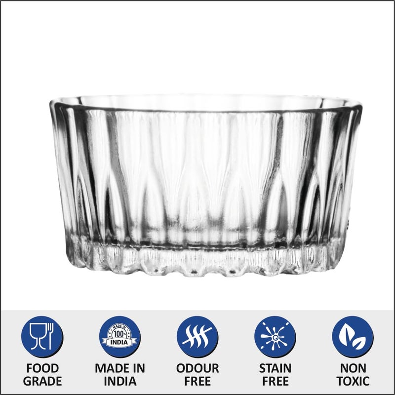 Yera Artistry 160 ml Glass Bowl Set of 6 Pcs, Elegent Bowls for Serving Ice Cream, Pudding & Other Desserts, Ideal Bowls for Gifting & Daily use, Dishwasher Safe. - Image 5