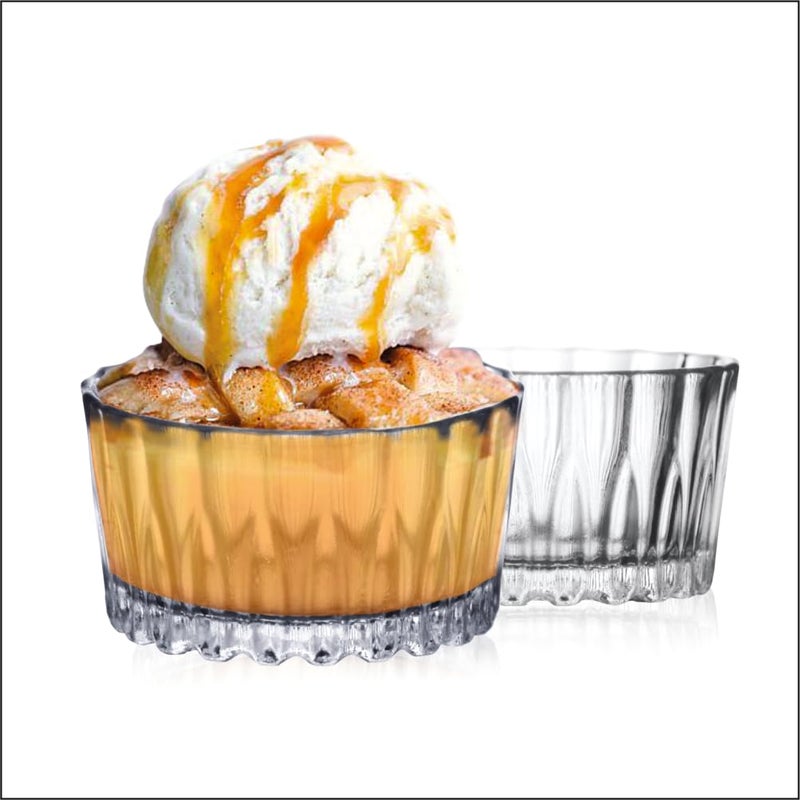 Yera Artistry 160 ml Glass Bowl Set of 6 Pcs, Elegent Bowls for Serving Ice Cream, Pudding & Other Desserts, Ideal Bowls for Gifting & Daily use, Dishwasher Safe. - Image 3