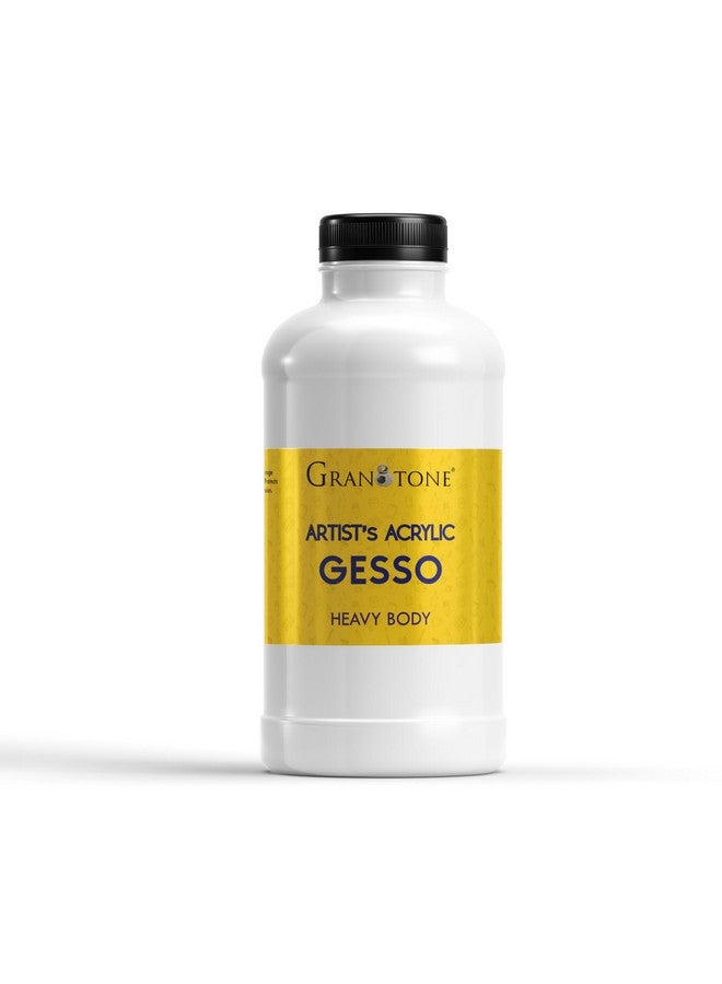 GRANOTONE Acrylic Gesso Water Base Non-Toxic Universal Gesso Primer to Apply as an Undercoat Before Painting for Extra Coverage Ideal for Pro Artist Hobby Painters & Kid (500 milliliters, White) - Image 1