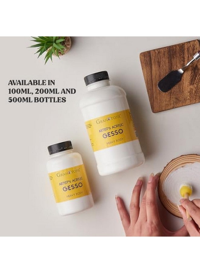 GRANOTONE Acrylic Gesso Water Base Non-Toxic Universal Gesso Primer to Apply as an Undercoat Before Painting for Extra Coverage Ideal for Pro Artist Hobby Painters & Kid (500 milliliters, White) - Image 2