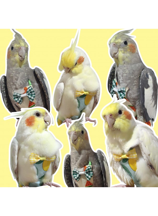 VANTRONIK VANFAVORI Bird Diaper Harness Flight Suit Clothes with 80 Inch Flying Leash for Parrots Cockatiel Pet Bird, Blue with White Dots, S Size, Including A Cotton Pad - Image 4