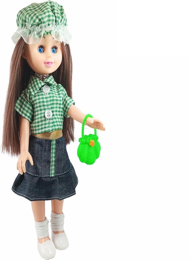 Ladli Blinking Eye Girl Doll Cool Green Skult Dress Doll Toy for Kids Age 3 yr & Above (Multicolor) - Image 1