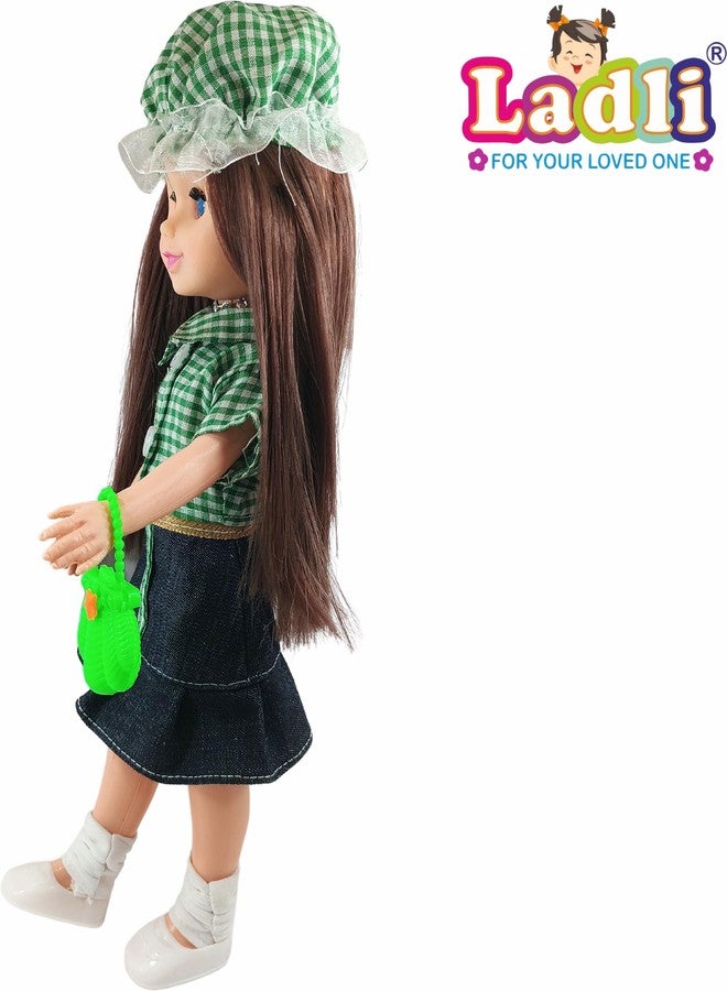 Ladli Blinking Eye Girl Doll Cool Green Skult Dress Doll Toy for Kids Age 3 yr & Above (Multicolor) - Image 2
