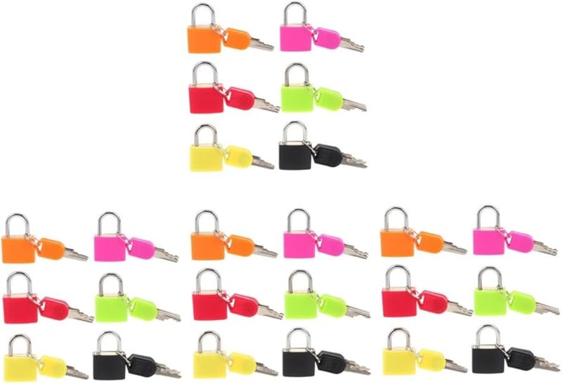 ARTIBETTER 24pcs Keyed Padlocks Travel Lock Set of 4 for Luggage Backpacks Jewelry Boxes - Image 2