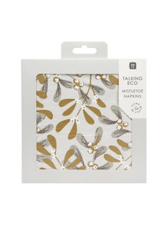 Talking Tables Botanical Mistletoe Napkin 33cm 20pack  - Image 2
