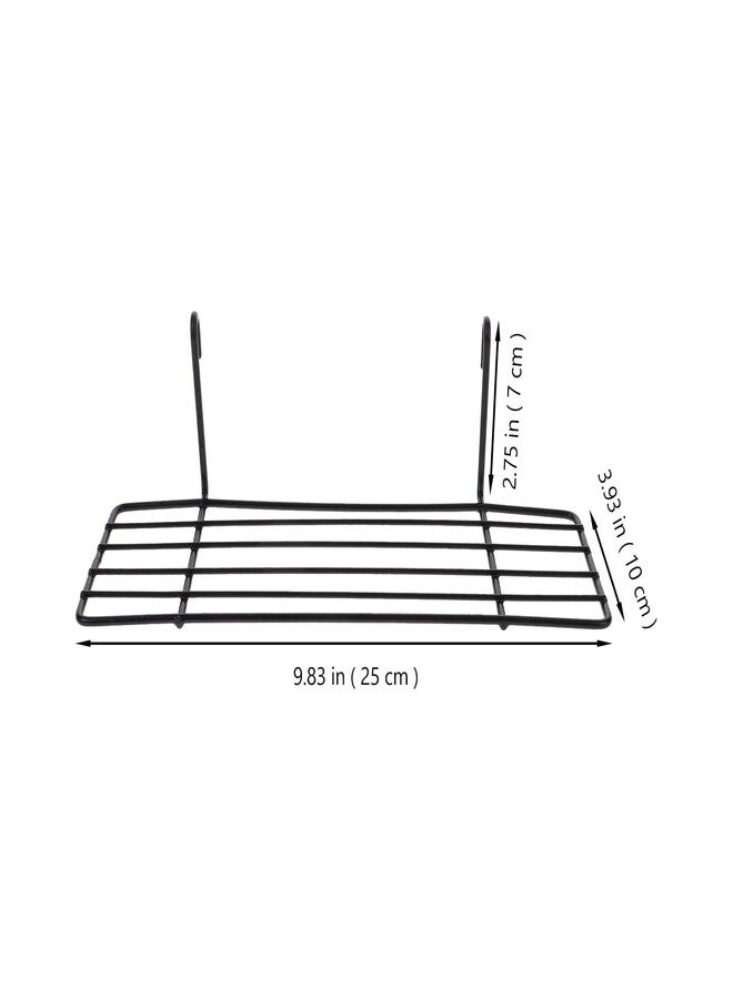 POPETPOP 3 Pack Grid Wall Shelves: Bird Cage Perch Platform with Hooks, Hanging Shelf for Wall Grid Panel, Parrot Patio Sundeck, Home Supplies Organizer, 9.8" - Image 4