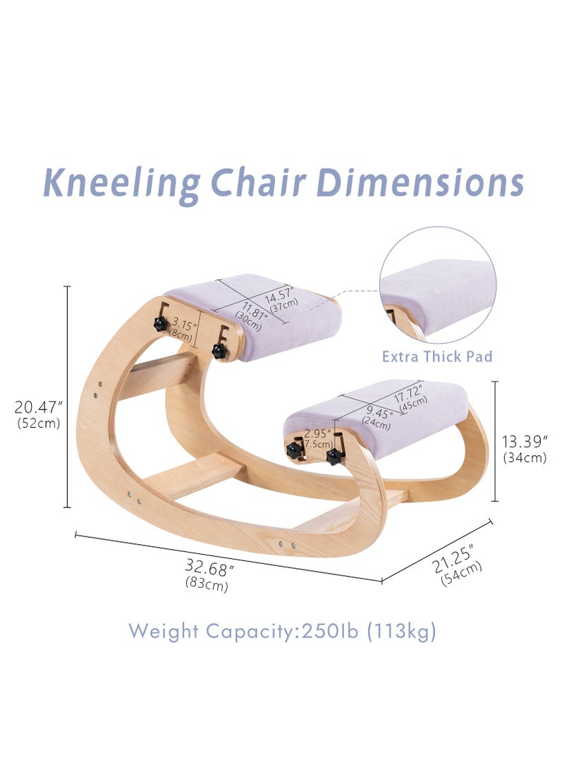 Chogori Knee Chair Ergonomic for Office,Rocking Kneeling Chair Desk,Adjustable Posture Chairs for Relieve Neck or Back Pain,Balance Chairs for Work,Meditation,Home,Gifts for Men,Women,Her,Him - Image 2